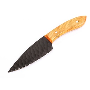 Cuchillo de caza de acero inoxidable con recubrimiento de polvo negro hecho a mano, cuchillos de hoja fija con mango de madera, cuchillos para exteriores - Product Image 2