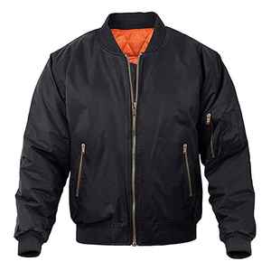 Chaqueta Bomber de Satén de Invierno para Hombre de Alta Calidad, Material de Poliéster, Bolsillos Laterales Dobles en las Mangas, Secado Rápido, Transpirable, Resistente al Viento - Product Image 6