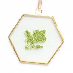 Porte-photo en forme d'hexagone de meilleure qualité fait à la main nouveau cadre photo en verre avec laiton et résine à des fins décoratives - Product Image 2