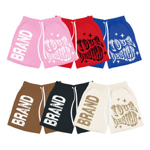 Short de survêtement 100% coton pour homme, logo personnalisé, ourlet brut, coupe déchirée, short de travail décontracté pour homme - Product Image 2