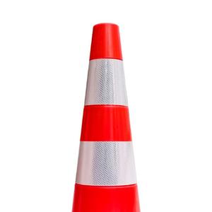 10 cônes de sécurité routière en PVC, 90 cm, double réflecteur blanc - Product Image 3
