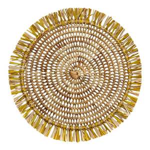 Handmade Natural Rattan Woven <b>Round</b> <b>Placemat</b> Eco-Friendly Heat Resistant Spiral Rattan Table Mat For Dining Table Decor - Product Image 1