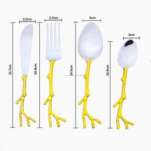 Mayorista Cubiertos de acero inoxidable Diseñador creativo Hecho a mano Alta calidad Utensilios de cocina Cubiertos de lujo Acabado con espejo - Product Image 2