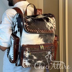 Nueva mochila de pañales de cuero de vaca hecha a mano de lujo personalizada, mochila de viaje multifuncional de cuero genuino al por mayor - Product Image 1