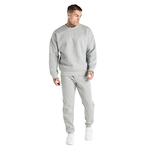 Design personnalisé Ensemble de vêtements de sport décontractés 2 pièces pour hommes, sweat à capuche et pantalon de survêtement à col ras du cou de couleur unie pour l'hiver - Product Image 2