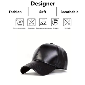 PU Leather Solid Color 6-Panel <b>Vintage</b> Sporty Baseball <b>Cap</b> Adjustable Casual Sunscreen Hat for Spring Autumn Outdoor <b>cap</b> - Product Image 4
