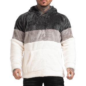 Sweat à capuche en polaire sherpa pour homme personnalisé pour l'hiver avec un design de veste en teddy, tissu en flanelle 100% coton, respirant, motif uni pour l'extérieur - Product Image 3