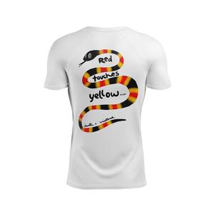 Rashguard à manches courtes respirant pour homme Snake Fellow, blanc, avec protection UPF50, 100% polyester - Product Image 1