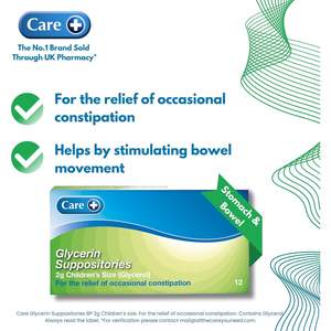 Suppositoires à la glycérine Care+ 2g pour enfants pour l'alimentation des bébés - Product Image 4