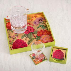 2024 Ramanda prairie fleurs écologique laque carré plateau fait à la main Vietnam Table décoration personnalisé blanc plats assiettes - Product Image 4