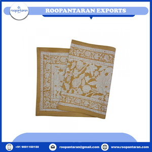 Camino de mesa de lino y algodón puro 100%, lo último en estilo, bloque de mano tradicional, estampado Floral, 33X120 CMS a la venta a bajo precio - Product Image 3