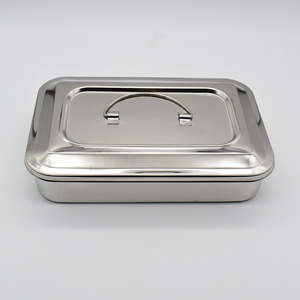 ถาดสี่เหลี่ยมใส่อุปกรณ์ผ่าตัดทางทันตกรรมแบบใช้รูพรุนถาดสแตนเลสกล่องถาดฆ่าเชื้อ - Product Image 5