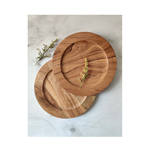 Assiette chargeur en bois de 11 pouces plat alimentaire fruits servant assiette chargeur rond acacia assiette alimentaire en bois massif plateau alimentaire - Product Image 3