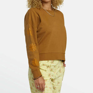 Sweat-shirt à col rond décontracté solide coupe ample pour femmes OEM respirant personnalisé - Product Image 6