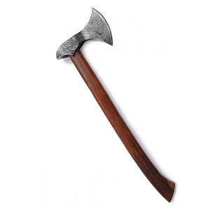 Hacha Tradicional de Acero de Damasco para Exteriores, Cabeza de Acero con Patrón Hecho a Mano, con Mango Largo de Madera para Acampar, Cazar y Uso General - Product Image 3