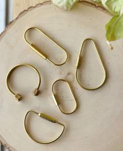 Gold Finish Oval Metal Key Ring <b>Clip</b> Spring Lock for Handbag Luggage Use - Product Image 1