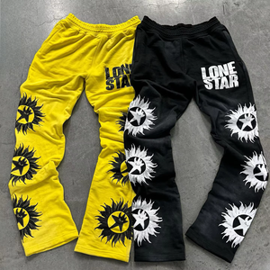 Survêtement de course évasé en coton pour l'hiver pour hommes, nouveau style de survêtement à capuche, ensemble de sweat à capuche streetwear uni - Product Image 3