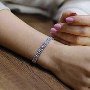 925 Sterling <b>Silver</b> Fusion Model <b>Cuff</b> <b>Bracelet</b> Fashion Oval Shape Jewelry - Product Image 3