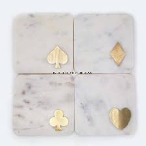 Marbre blanc de qualité supérieure fait élégant concepteur unique vente chaude sous-verres tapis et coussinets fournitures de décoration de Table basse - Product Image 2