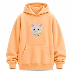 Sweat à capuche en polaire surdimensionné décontracté d'hiver brodé avec un visage de chat et des yeux de chat pour les amoureux des chats, unisexe - Product Image 5