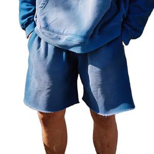 <b>Men's</b> Custom Heavyweight 100% Cotton <b>Long</b> Drawstring Acid Wash Rhinestone Unisex Waist Sweat <b>Shorts</b> For <b>Men</b> Best Price - Product Image 1