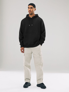 Sweat à capuche pull surdimensionné à la mode en noir à capuche décontracté avec sweat à capuche de conception d'impression numérique - Product Image 2