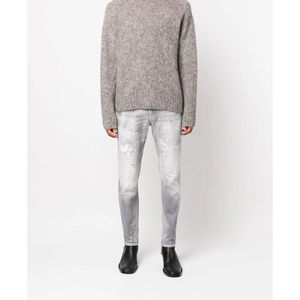Nuevos pantalones vaqueros ajustados a la moda para hombre, pantalones vaqueros grises para hombre, pantalones vaqueros rasgados de bajo precio y alta calidad para hombre - Product Image 2