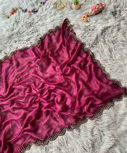 Saree avec chemisier beige fête porter concepteur vêtements de mariage dentelle bordure soies Saris inde vert femmes adultes inde et Pakistan 500 vêtements - Product Image 4