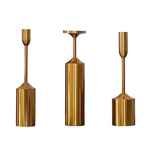 Bougeoir en métal de conception de luxe pièce maîtresse de mariage bougeoir conique en métal bougeoir en métal plus récent - Product Image 1