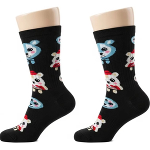 Calcetines de Mujer Transpirables de Punto de Poliéster y Algodón, Suaves y Elásticos con Estampado de Flocado, Cómodos para Uso Diario, Calcetines de Moda para Mujer - Product Image 4