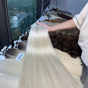 Extensions de cheveux humains vierges de haute qualité en gros, 100 grammes, 28 pouces, couleurs blondes, avec des extrémités super doublement tirées - Product Image 1