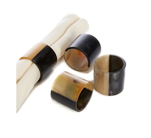 Cuerno de búfalo elegante mesa de comedor servilletero anillos para servilletero de madera personalizado vajilla producto antiguo para el hogar - Product Image 4