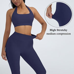 Nouveauté été, ensemble de shorts de yoga pour femmes, sans couture, sexy, col bas, séchage rapide, vêtements de sport - Product Image 4