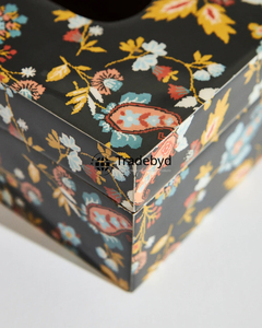 Porta Cajas de Pañuelos de Madera Cuadrada con Esmalte Impreso, Ecológico, Elegante, Hecho a Mano, Decoración de Hogar de Lujo para Mesa - Product Image 5