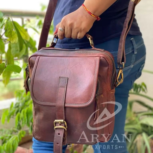 Bolso de mano de cuero de cabra con estilo Vintage para mujer, bolso de compras, bolso de cuero elegante, bolsos hechos a mano de cuero Real - Product Image 1