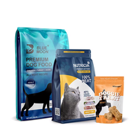 Bolsa Mylar con Cierre Antihumedad, Fondo Plano, PET/AL/PA/PE, para Envasado de Alimentos para Perros y Gatos, Impresión por Grabado, Venta al Por Mayor, OEM, Perfecta