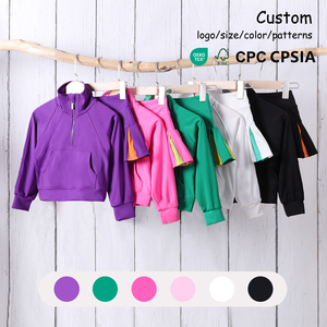 Conjunto Deportivo Personalizado para Niños, Ropa de Yoga Elástica, Top con Cierre de Cremallera, Falda Plisada, Proveedor de Ropa Deportiva - Product Image 1