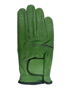 Guantes de golf lisos de la mejor calidad Guantes de golf de cuero suave de piel de oveja de alta calidad para hombres Color verde oscuro - Product Image 3
