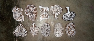 Mini bloques de madera hechos a medida con forma de estrella, adecuado para las Artes de henna y La Impresión textil, gran variedad de diseños - Product Image 2