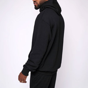 เสื้อฮู้ดถักโอเวอร์ไซส์สำหรับผู้ชายลายสีทึบมีบริการ OEM - Product Image 3