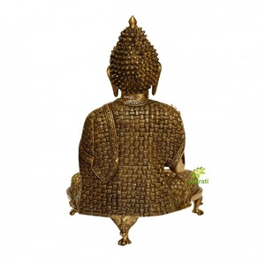 Elegante estatua de Buda sentado de latón para el Templo del hogar y el espacio de la Oficina símbolo perfecto de tranquilidad e iluminación - Product Image 5