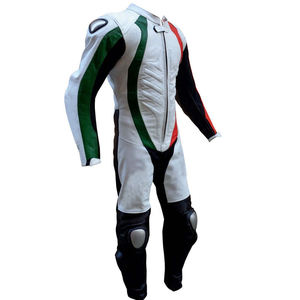 Combinaison de moto en cuir légère et respirante, genoux et épaules renforcés, imperméable et coupe-vent, pour usage sportif, urbain et course automobile - Product Image 2