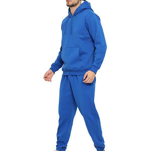 Personalizado Slim Fit Tech Fleece 100% algodón Ropa deportiva Traje de jogging liso Chándal de color azul de gran tamaño para hombres - Product Image 2