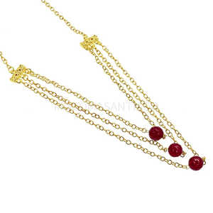 Wholesale Fine Jewelry <b>Sets</b> Dyed Ruby <b>Necklace</b> <b>Earrings</b> Gold Rose Gold Classic for Parties Weddings Gifts Featuring Zircon Diamond <b>Pearl</b> - Product Image 3