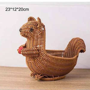 Handmade Wholesale Cheap Rattan Fruit <b>Basket</b> with Animal Shape New Year Decoration Storage <b>Basket</b> From Vietnam - Product Image 6