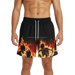 Shorts de basketball pour hommes respirants, personnalisables OEM, bleus, pour l'été, 100 % polyester, séchage rapide, écologiques, avec cordon de serrage - Product Image 3