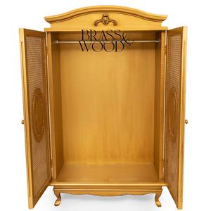 ตู้เสื้อผ้าทองคำสุดหรูหราสไตล์ราชวงศ์ พร้อมประตูสานหวายอย่างประณีต และลายดอกไม้แกะสลักด้วยมือ สำหรับเฟอร์นิเจอร์ห้องนอนในพระราชวัง - Product Image 4