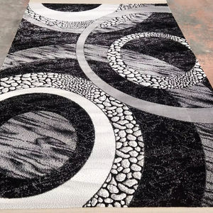 Alfombras Turcas Modernas de Polipropileno Tejidas a Máquina, Alfombras de Yute de Alta Calidad Resistentes a las Manchas, de Pelo Alto, Abstractas, para Dormitorio - Product Image 5
