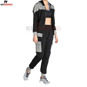 Alta calidad personalizado mujer Fitness gimnasio deportes chándal nueva llegada al por mayor moda sudadera conjuntos - Product Image 4