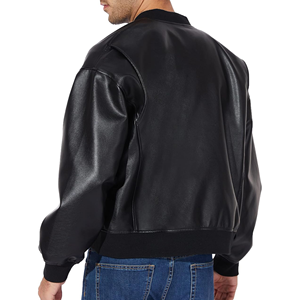 Chaquetas de cuero para hombre de cuero real de invierno Casual motocicleta solapa asimétrica con cremallera cinturón Slim Fit Biker Coat - Product Image 4